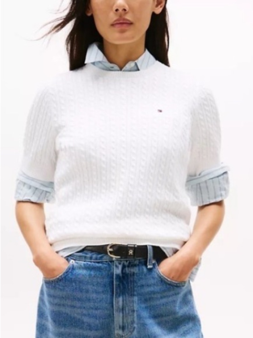 Women's SHORT-SLEEVE SWEATER by Tommy Hilfiger Size XXS